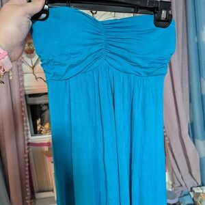 Candie's Bright Blue Strapless Maxi Dress
